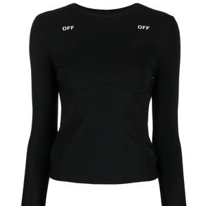 Off-White logo-print long-sleeve top